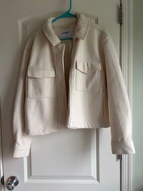 Old Navy Cream Utility Jacket with Flap Pockets - Women's